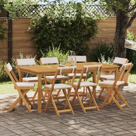 Sillas Bistro de Exterior 8 pcs Crema 40 x 53 x 80 cm