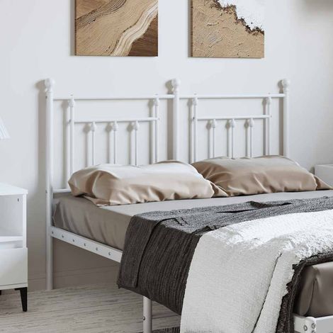 Cabecero de metal blanco 135 cm vidaXL