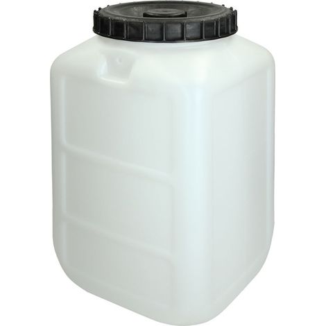 Récipient à col large type 93 30 litres naturel sans étrier avec couvercle noir