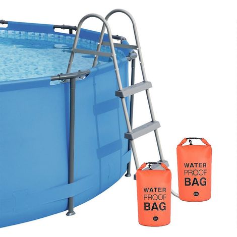 Échelle et marchepied universels pour piscine, lest (20 l), remplissage facile et rapide avec du sable, sac étanche en PVC 250D, sans