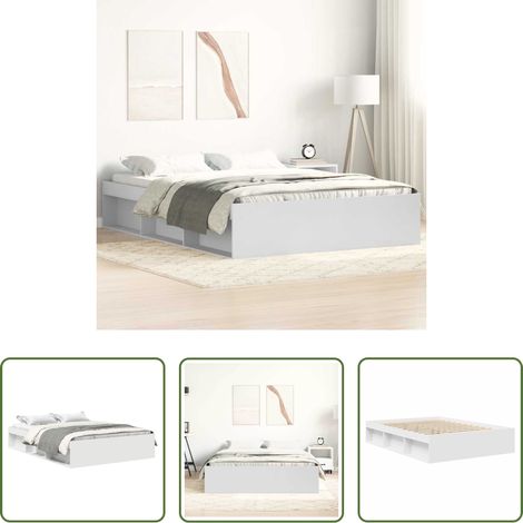 vidaXL Sperrholz Latten -  Bettgestell Weiß 120x190 cm (1/5)