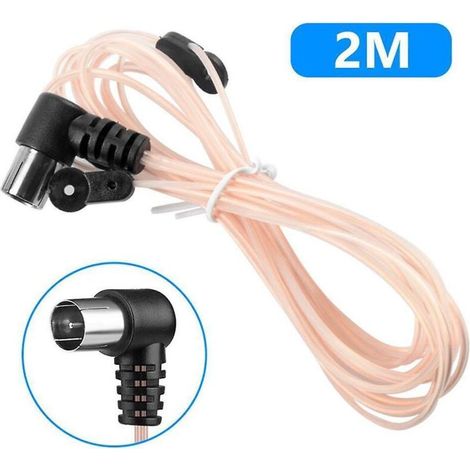 Antenne FM pour récepteur stéréo intérieur, fiche mâle de type F 75 ohms (1/3)