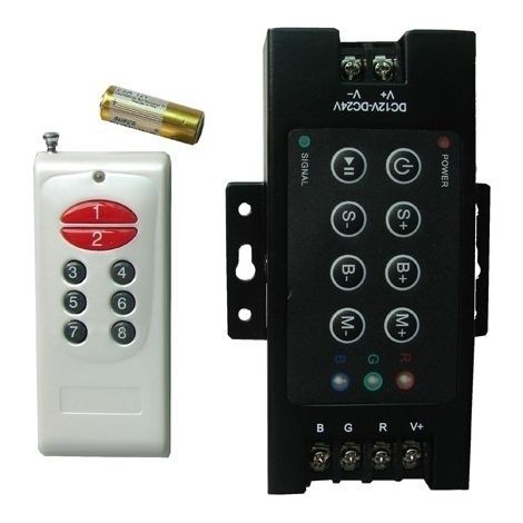 Controlador RGB 12/24V 30 A con control remoto de 12 botones