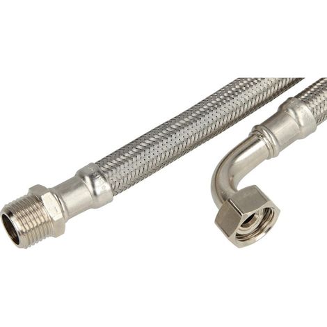 Flexible de raccord inox 2000 mm 1/2’’ FM x écrou 1/2’’ coude 90°