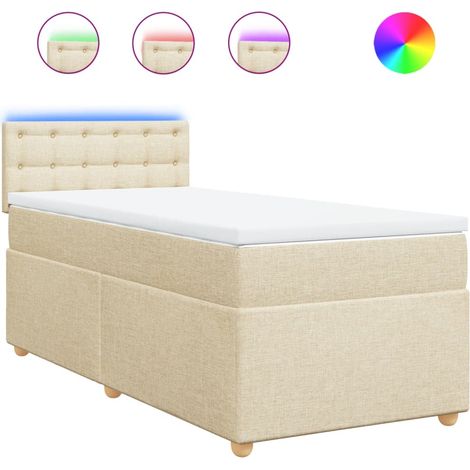 Maison Exclusive - Boxspringbett mit Matratze Creme 90x190 cm Sto