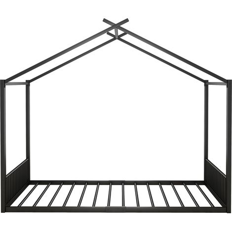 Letto casetta per bambini 140 x 200 cm in metallo nero HOMVRA (1/5)