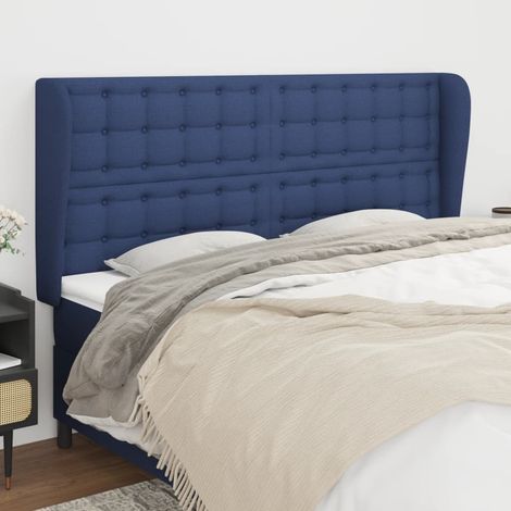 Kopfteil mit Ohren Blau 163x23x118/128 cm Stoff (1/5)