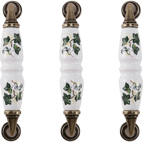 Lot de 3 Cabinet poignée Furniture Poignées Bar Poignées porte poignée cuisine Poignées Ceramic Drawer poignée Drawer poignée 96Mm (1/5)