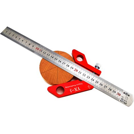 Regla de línea central, 45/90 grados, regla de carpintero de aleación de aluminio (1/4)