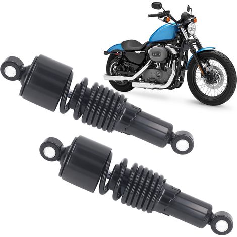 260-mm-Stoßdämpfer hinten für Motorräder, links und rechts, paarweise verkauft, kompatibel mit Yamaha, Suzuki, Kawasaki usw. (Schwarz) (Sehr schwer) (1/5)