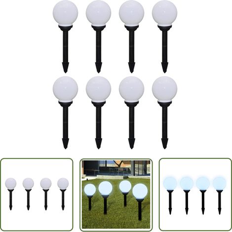 The Living Store 8 pcs Lampes d'allée d'extérieur à LED 15 cm et piquet au sol - Lumieres Exterieures - Lampes Solaires - Decoration Jardin - Éclairage Led - Luminaire Solaire (1/5)