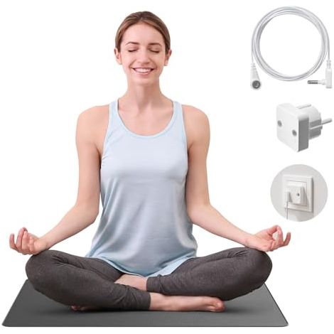 Esterilla de conexión a tierra de 40 x 60 cm, ideal para pies, sueño, energía, alivio del dolor, inflamación, equilibrio y bienestar: para una sensación de conexión a tierra