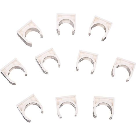 Lot de 10 colliers de serrage blancs en PVC de 20 mm de diamètre pour tuyaux d'alimentation en eau (1/4)