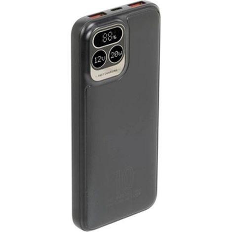 Powerbank RIVACASE 10000 mAh USB-C 20W + LCD negro (1x I/O USB-C PD 18W / PD 20W, 2x USB-A QC 3.0 18W, LCD, negro) (1/4)