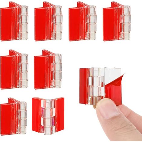 Charnières en acrylique transparent, petites charnières en plastique transparentes, charnières pliantes pour outils, charnières autocollantes pour piano, pour lavabos, placards, tiroirs (1/3)