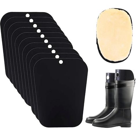 10-Piece Plastic Shoe Trees with Plush Shoe Polishing Gloves, 32cm Boot-Shaped Inserts, Boot Shaper for Men and Women, Shoe Trees for Women (1/5)