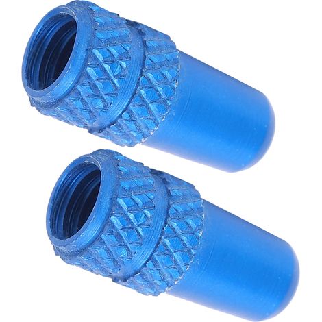 2 pièces Capsules de Valve Presta en Aluminium, Bouchons Antipoussière pour Vélos, Protections de Tige Bleu Clair (1/5)