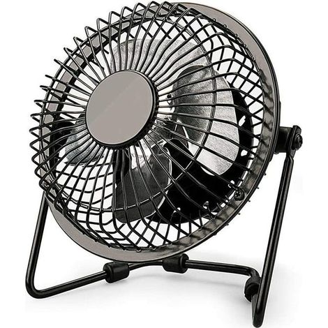 USB Fan, Metal Desk USB Fan 4 inch Mini Silent Fan Portable Cooling Fan Perfect for Notebook Laptop PC Desk Table with 360 Degree Rotation (1/5)