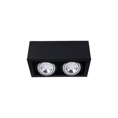 Plafonnier spot Nowodvorski BOX noir bois 2xES111 GU10