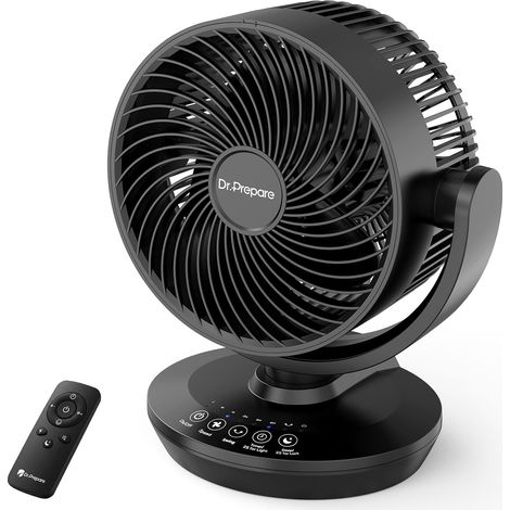 Ventilateur Silencieux de Table, Ventilateur Portable de Circulation D'air avec Télécommande, 3 Vitesses, Refroidissement Efficace, Auto-Oscillant 70°, pour Chambre à Coucher, Bureau (1/5)