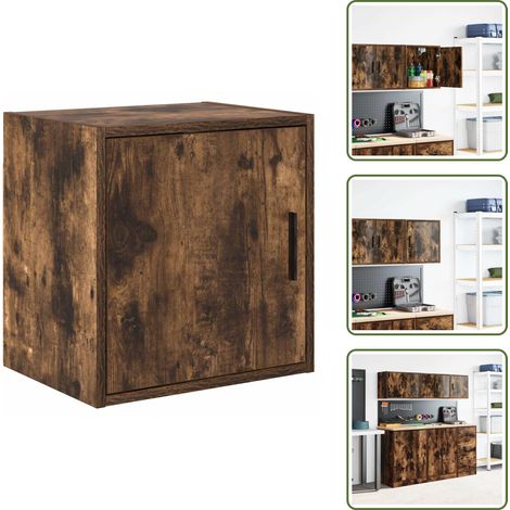 vidaXL Armoire murale de garage chêne fumé bois d'ingénierie (1/5)