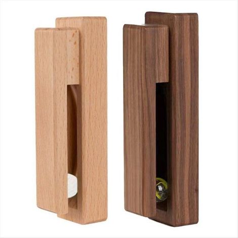 2 Porte-Serviettes Coulissant, Design Rétro en Bois, Installation Adhésive Sans Perçage, pour Salle de Bain et Cuisine (1/5)