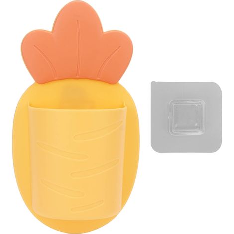 Boîte de rangement murale jaune pour salle de bain, capacité solide, design ajouré, compacte, installation facile. (1/5)