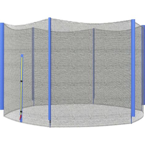 Rete di ricambio per trampolino, rete di sicurezza con 1 cancello con cerniera per trampolini Ø 244 cm e 6 pali