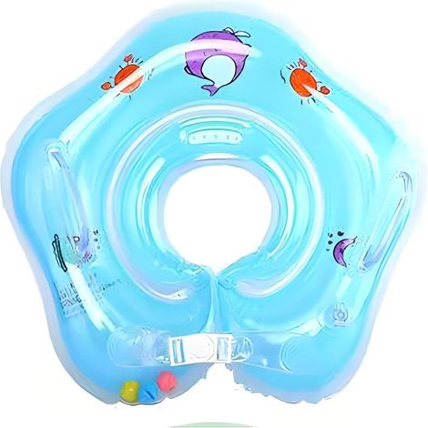 Bouée de cou réglable haut de gamme pour bébé - Double chambre à air, boucles de sécurité et anneau intérieur sans couture (1/5)