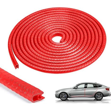 Protections Bord Portière De Voiture, 10M Protection Portiere Voiture, (10M, Rouge (1/4)