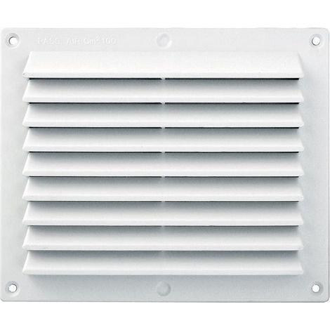 La Ventilazione AR2323B Griglia di ventilazione quadrata in Plastica bianca, da Sovrapporre con rete antinsetti. Dimensioni 227x227 mm