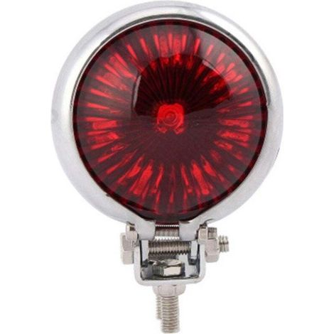 Feu arrière LED pour moto, feu stop et freinage, chromé, pour Chopper et Cafe