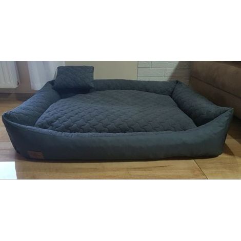 Viking Choice – Lit pour chien anthracite 120x90 cm – Tissu imperméable – Mousse de polyuréthane – Lavable à 30 degrés – Fond antidérapant
