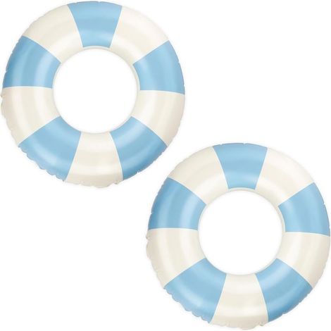 Stück blau-weiß gestreifte Schwimmbojen, Schwimmringe (1/5)