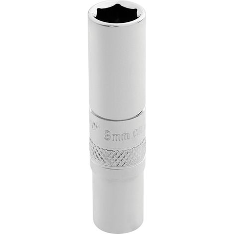 Draper 8mm Deep Socket for 1/4" Drive – Polished Chrome, Metric, 1/4" Square Drive, Model 32675 (1/5)