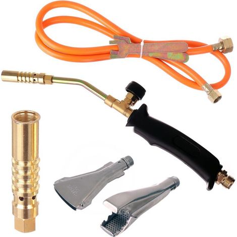 Chalumeau à gaz pour souder des tuyaux, fer à souder, chauffage, cuisson, 3 buses, tuyau de 1,5 m (1/5)