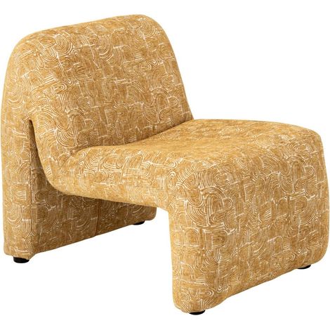 Fauteuil Design Organique "Margo" 87cm Ocre (1/5)