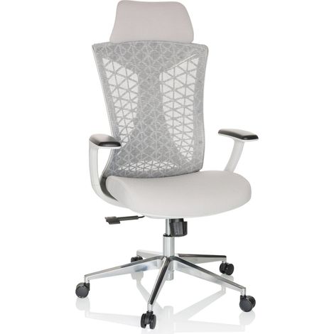 Bürostuhl / Drehstuhl FALEO W Netzstoff / Stoff grau hjh OFFICE (1/5)