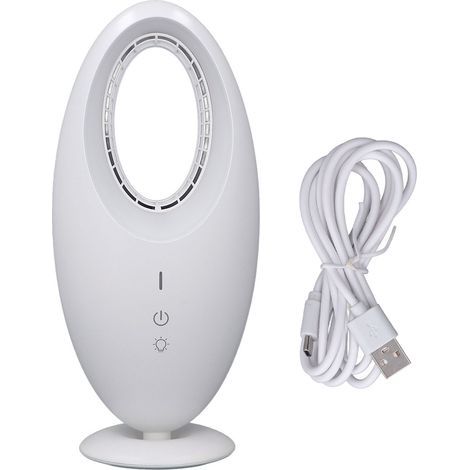 Ventilateur de Bureau sans Pales 3 Vitesses Économe en Énergie Silencieux avec Lumière LED pour Maison Bureau Chambre