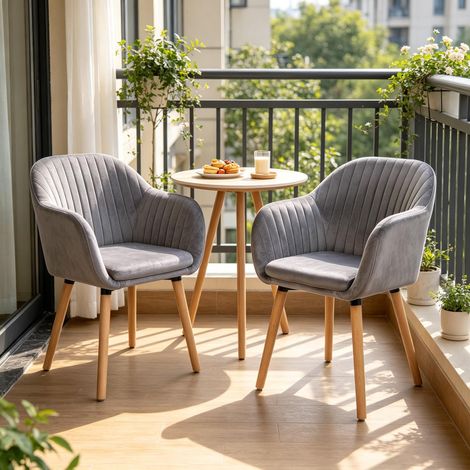 Fauteuil de réception stable, chaise lounge avec accoudoirs, chaise de table, fauteuil d'accent, chaise de repas, chaise de salon (lot de 2 chaises uniquement) (1/5)