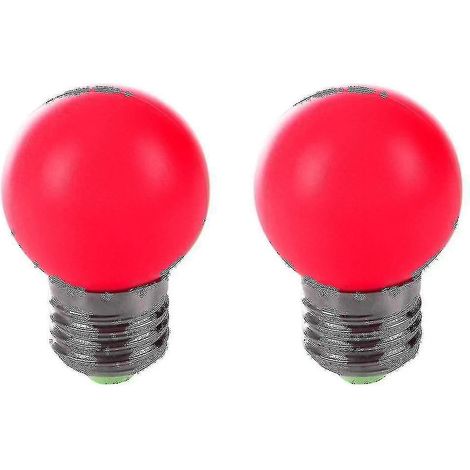 2 ampoules LED E27 rouge chaud en plastique (puissance 0,5 W, rouge) (1/2)