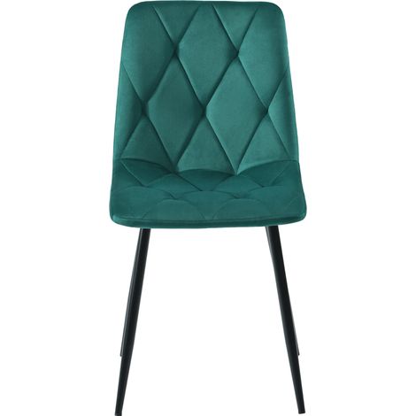 Set da pranzo rotondo 5 pezzi in MDF effetto marmo con 4 sedie in velluto verde HOMVRA (1/5)