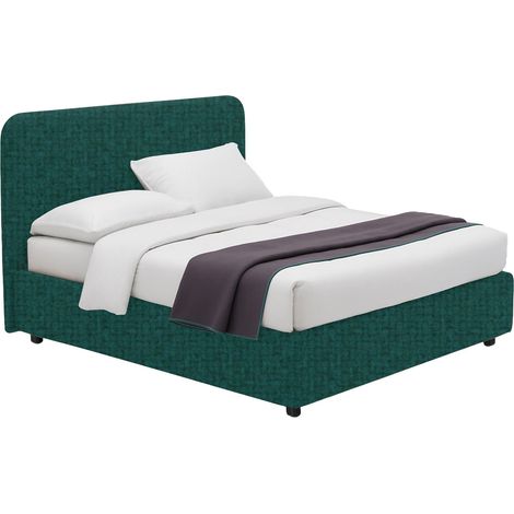Letto Matrimoniale Wigan, Sfoderabile, Contenitore Made in Italy, Verde Petrolio