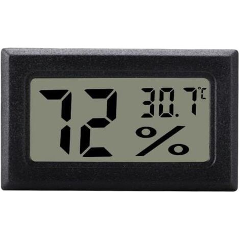 Noir hygromètre numérique pour contrôle de climatisation intérieure, mini, LCD (1/5)