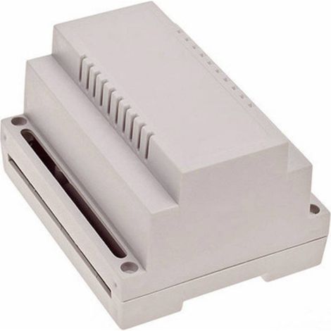 TRU COMPONENTS TC-7910724 4U65110907310-ALLOGGIAMENTO PER GUIDA DIN, 107 X 89 X 66, IN ABS V0, COLORE GRIGIO, 1 PEZZO (1/3)