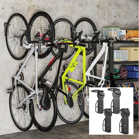Support vélo mural vertical lot de 4, pliable, 30 kg, noir DESVIAE (1/5)