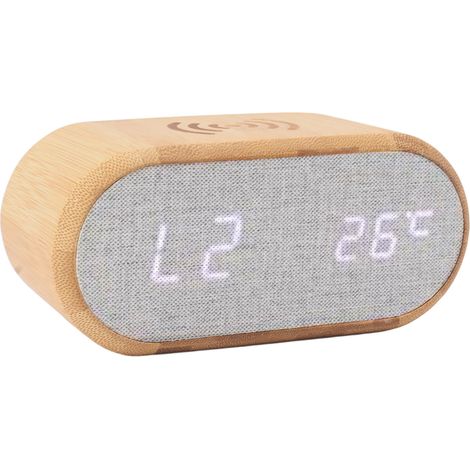 Réveil en bois, chargement sans fil USB, affichage numérique LED, commande sonore, cadeau multifonctionnel pour la chambre (1/5)
