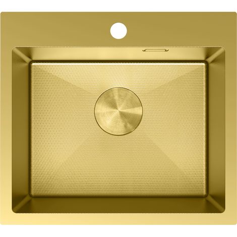 Mexen Solix Edelstahlspüle 1-beckig 500 x 450 mm, golden HC - 6402501000-55HC (1/5)