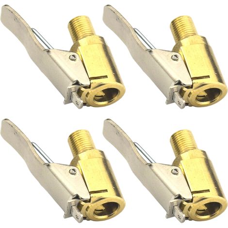 4 Embout de gonflage, Laiton, Connecteur universel, Valve Schrader, Pour voiture moto vélo (1/5)