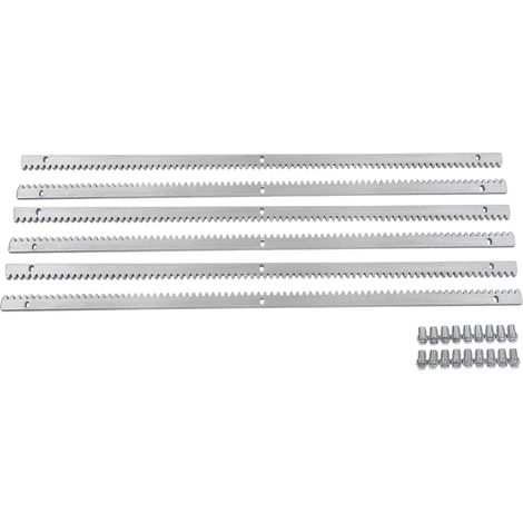 Rail denté 6 x 1 m - Pour portail coulissant - En plastique avec noyau en acier - Module 4 portes coulissantes - Pour accessoires villas, parcs, usines (1/5)